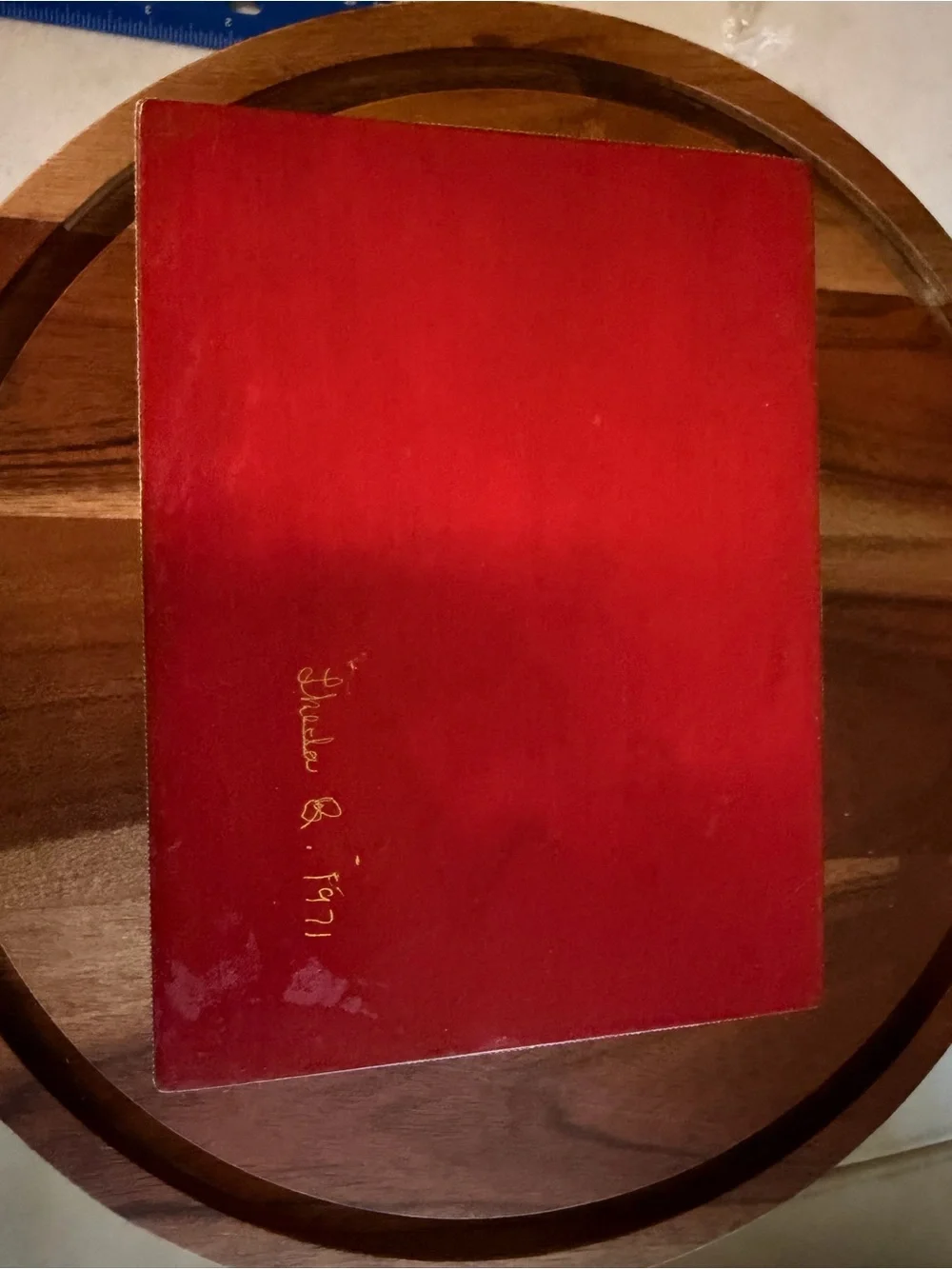 1971 Large Red Carriage Jewelry Box Signed Theda B. Vintage Divided Keepsake